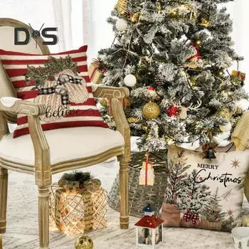 4 шт. рождественские наволочки с красочным мультяшным принтом квадратной формы для дома, спальни, офиса, гостиной, дивана, украшения, наволочка, чехол для подушки B