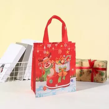 Yousheng 4 шт. рождественские подарочные пакеты многоразовые Санта-Клаус снеговик шаблоны сумки-тоут для праздничного украшения вечеринки D