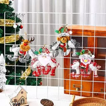 4 шт. Рождественские подвески в форме буквы лося, снеговика, медведя, многоразовые, JOY, праздничная атмосфера, новогодние праздничные украшения для рождественской елки 4pcs