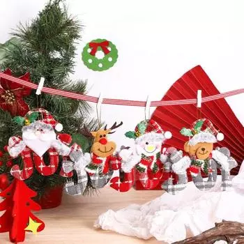 4 шт. Рождественские подвески в форме буквы лося, снеговика, медведя, многоразовые, JOY, праздничная атмосфера, новогодние праздничные украшения для рождественской елки 4pcs
