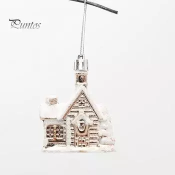 4 шт. рождественские подвески в форме снега, уютный дом, новогодний гальванический орнамент для рождественской елки, многоразовые подвески из нержавеющей стали, праздничный подарок золотистый