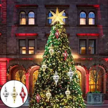 4 шт., рождественские подвески в форме тыквы, набор подвесок, праздничные пластиковые украшения для красочной праздничной атмосферы красный