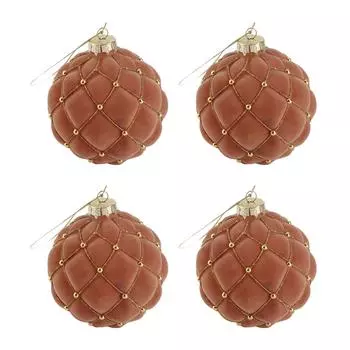 4 шт. Рождественские шары, украшение для рождественской елки, подвесной шар, украшение для рождественского домашнего декора 10 см A светло-коричневого