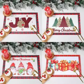 4 шт. рождественские снежинки салфетки для обеденного стола коврики подставка под чашку кофе коврик 2024 Navidad Home Kitchen украшения 2025