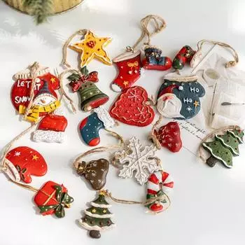 4 шт., рождественские украшения, рождественская елка, чулок-колокольчик, дизайн, винтажный дизайн с ремешком, подвесной кулон для создания атмосферы C