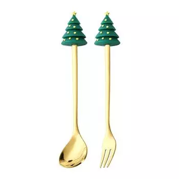 4 шт. рождественские вилки и ложки в подарочной коробке набор столовых приборов из нержавеющей стали звездные десертные вилки ложки набор для рождественской вечеринки