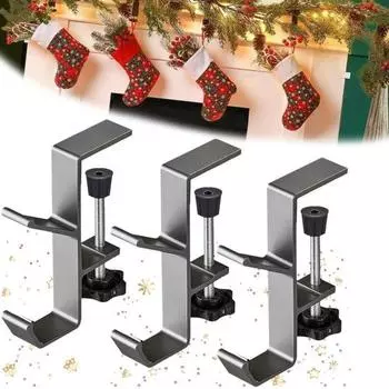 4 шт. рождественских вешалок для чулок, держатели для каминной полки, прочная несущая регулируемая конструкция, держатели для чулок для каминной полки белый