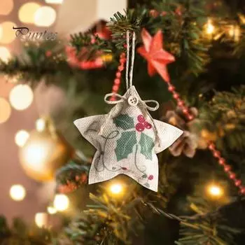 4 шт. Рождественский кулон ручной работы из ткани, подвесное украшение, чучело рождественской елки, украшение для каминной двери, декор для вечеринки Sets