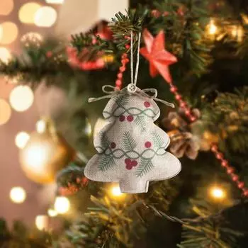 4 шт. Рождественский кулон ручной работы из ткани, подвесное украшение, чучело, елочное украшение для