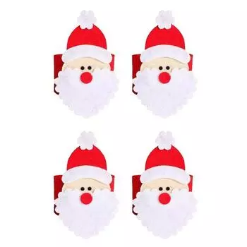 4 шт.. Рождественский набор колец для салфеток, держатель для колец для салфеток, форма ремня Санта-Клауса, домашнее украшение для рождественского банкета, стола