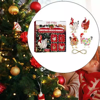 4 шт. Рождественский шарф, подвески в виде цыплят, деревянные игрушки, сувениры для вечеринок, поделки, праздничный подарок