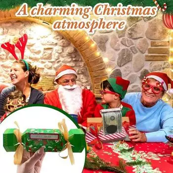 4 шт. Рождественский сюрприз, денежный мешок, выдвижная коробка для денег своими руками с лентами, праздничный держатель для денег, подарочный мешок Sets