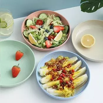 4 шт. розовая кухонная пшеничная соломенная посуда многоразовая бытовая посуда для детей и взрослых ложка вилка чашка салат суповая миска тарелка