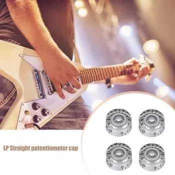 4 шт., ручка для электрогитары, кнопка регулировки громкости гитары для EPI LP (Серебряный) КДЕ