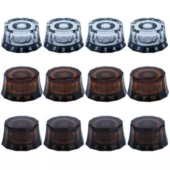 4 шт. ручки для электрогитары, запасные части для гитарных музыкальных инструментов, ручка управления скоростью, стиль абажура, ручки для гитарного звонка чёрный