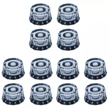 4 шт. ручки для гитарных колокольчиков в стиле абажура для LP гитарных аксессуаров (черный) Делавэр