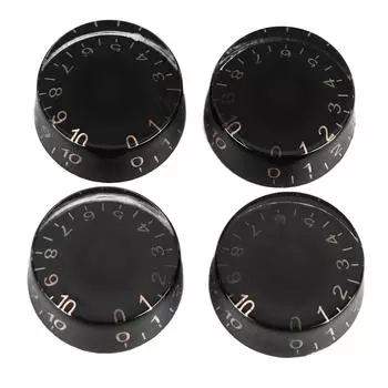 4 шт. ручки Top Hat для электрогитары, регулировка громкости и тона, педаль эффектов усилителя, черный с золотом