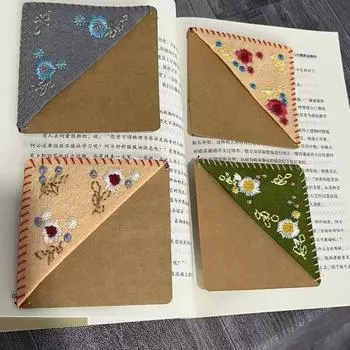 4 шт. ручная вышивка цветок закладка зимние узоры сделай сам поделка ручная работа фетровый маркер страницы украшение книги