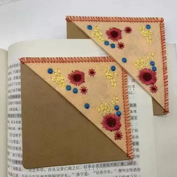 4 шт. ручная вышивка цветок закладка зимние узоры сделай сам поделка сшитая вручную фетровая страница