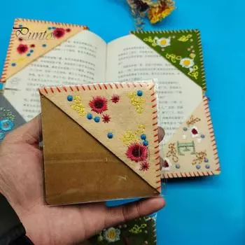 4 шт. ручная вышивка цветок закладка зимние узоры сделай сам поделка ручная работа фетровый маркер страницы украшение книги разноцветный