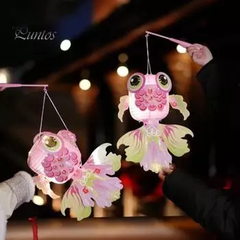 4 шт. Ручной фонарь в виде золотой рыбки, китайский традиционный фонарь в виде золотой рыбки, набор для самостоятельной сборки, яркий цветной фонарь для весны и середины осени D