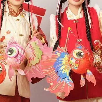 4 шт. Ручной фонарь в виде золотой рыбки, китайский традиционный фонарь в виде золотой рыбки, набор для самостоятельной сборки, яркий цветной фонарь для весны и середины осени D