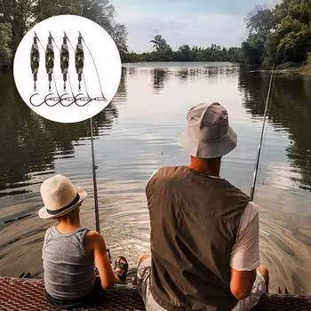 4 шт., рыболовная поплавковая установка из ЭВА с острым крючком, вертлюгом, проволокой из нержавеющей стали, камуфляжный буй с высокой видимостью, поплавок-поплавок, морская пресноводная рыбалка зелёный