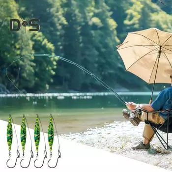 4 шт., рыболовная поплавковая установка из ЭВА с острым крючком, вертлюгом, проволокой из нержавеющей стали, камуфляжный буй с высокой видимостью, поплавок-поплавок, морская пресноводная рыбалка зелёный