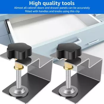 4 шт. С-образный зажим для установки ящика шкафа, двухсторонние зажимы для лицевой рамы шкафа для установки передней панели ящика, рамы шкафа 4PCS A
