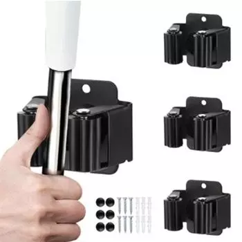 4 шт. с винтами, держатели для хранения швабры, подставка для подвешивания щетки, веника, универсальный держатель для швабры и метлы для дома