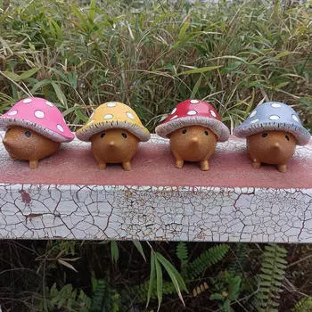 4 шт. Садовая статуэтка ежа, фигурка животного, креативная скульптура, украшения для