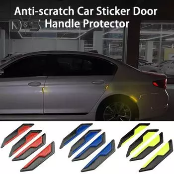 4 шт. самоклеящиеся автомобильные светоотражающие наклейки, устойчивые к царапинам премиум-класса, автомобильная дверная ручка, отражатель, наклейка жёлтый