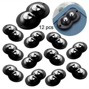 4 шт. Самоклеящиеся шариковые бесшумные универсальные колеса с 2 бусинами для мебели, колеса из нержавеющей стали, вращение на 360°