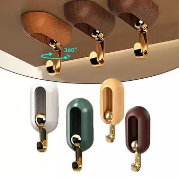 4 шт. самоклеящиеся вращающиеся на 360° настенные крючки прочные без сверления для сумок для ванной комнаты, дверей, полотенец для кухни, крючки для домашнего хранения