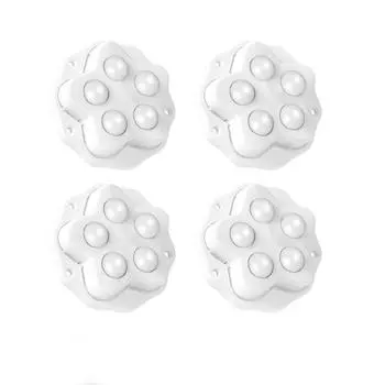 4 шт. Самоклеящийся универсальный ролик 5 шариков Мебельные колесики Шариковое универсальное колесо Бытовой White--Adhesive bead
