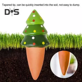 4 шт. самополивающихся шипа, керамические шары для полива растений в форме рождественской елки, экологически чистые вставные шипы для полива растений 4pcs