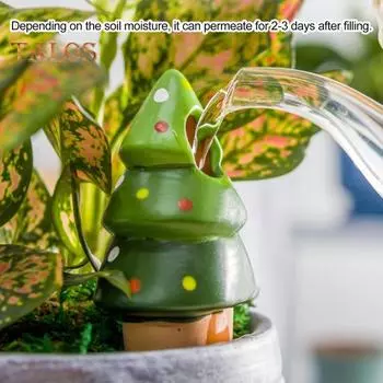 4 шт. самополивающихся шипа, керамические шары для полива растений в форме рождественской елки, экологически чистые вставные шипы для полива растений 4pcs