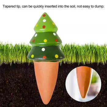4 шт. самополивающихся шипа, керамические шары для полива растений в форме рождественской елки, экологически чистые вставные шипы для полива растений 4pcs