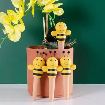 4 шт. самополивающихся шипа в форме пчелы, керамический капельный излучатель, простая в установке автоматическая система полива цветов для комнатных и уличных растений 4pcs