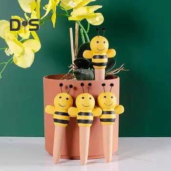 4 шт. самополивающихся шипа в форме пчелы, керамический капельный излучатель, простая в установке автоматическая система полива цветов для комнатных и уличных растений 4pcs