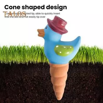 4 шт. самополивающихся шипа в форме утки, керамический поливочный шар, автоматический проникающий поливщик для горшечных растений, садовых растений синий/жёлтый
