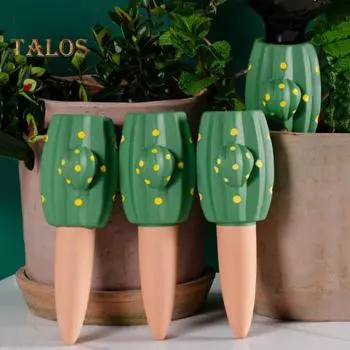 4 шт. самополивающихся шипов для растений кактусов, керамических, автоматических, для полива цветов, капельного полива, вставной шип для комнатных и уличных растений 4pcs