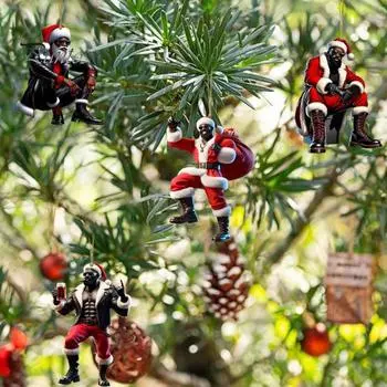 4 шт. Санта-Клаус Рождественское украшение 2D Акриловый автомобильный аксессуар Рождественская елка подвесное украшение для праздничного декора 4pcs