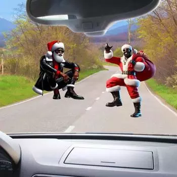 4 шт. Санта-Клаус Рождественское украшение 2D Акриловый автомобильный аксессуар Рождественская елка Подвесное украшение