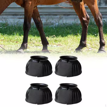 4 шт. сапог для защиты копыт лошади, резиновые сапоги-колокола для верховой езды XL