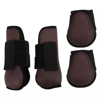4 шт. сапоги для лошадей, амортизирующие сапоги для поддержки лошадей, для соревнований по конкуру, коричневый цвет Medium