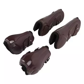 4 шт. сапоги для верховой езды, регулируемые, утолщенные, для передних и задних ног лошади, для ежедневного использования, коричневый комплект XL Large