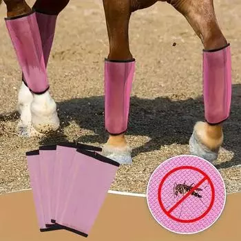 4 шт. сапоги от мух с прочными застежками, дышащие сетчатые леггинсы от мух, антимоскитные сапоги от мух для лошадейDaliy Wear синий