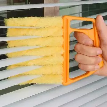 4 шт., щетка для чистки оконных жалюзи, мягкая микрофибра, эргономичная ручка, многофункциональный вентилятор для кондиционирования воздуха, очиститель оконного зазора от пыли, бытовой очиститель жёлтый