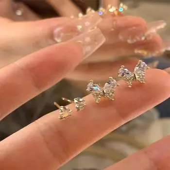 4 шт. серьги-капли для пирсинга для женщин, серьги-бабочки для пирсинга хряща